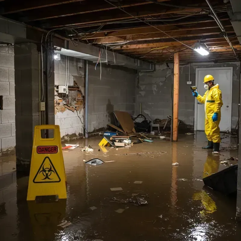 Flooded Basement Electrical Hazard in Trafalgar, IN Property